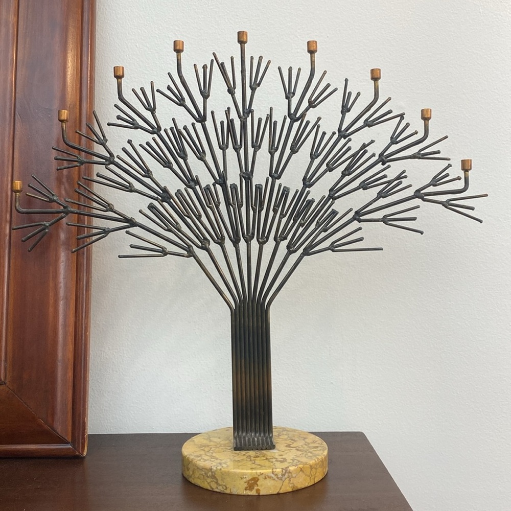 Large Vintage Tree of Life Art Menorah‎ Sculpture
